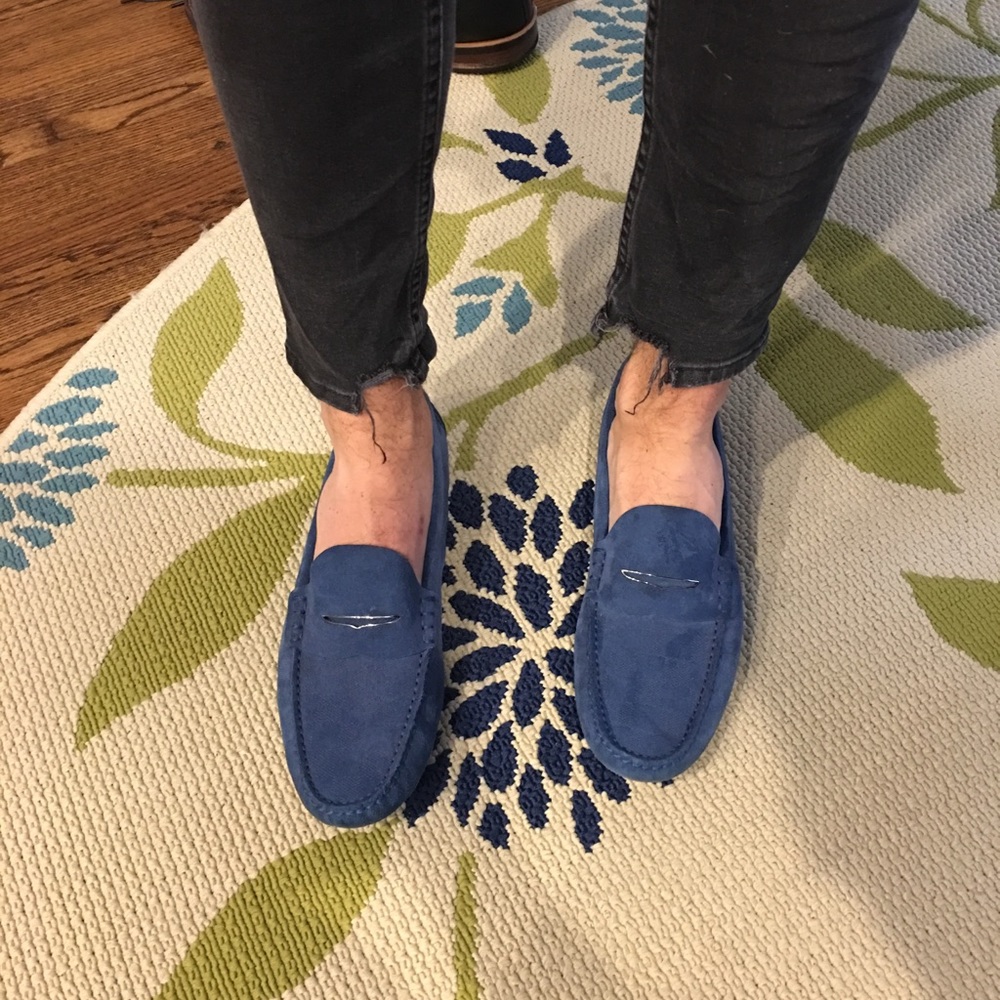 Men’s Louis Vuitton blue suede loafers